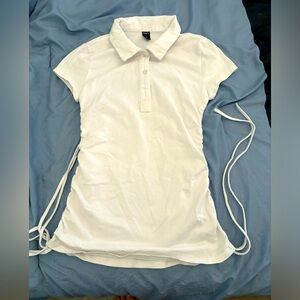 Dazy White Collared Short Sleeve Shirt Womens Size Small